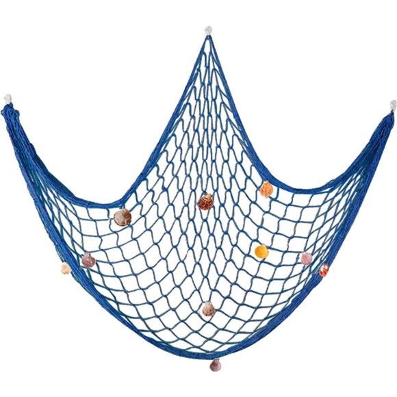 Natural Fishing Net Decor with Shells 79 Inch Beach Theme Decor for Party Home - Picture 1 of 7